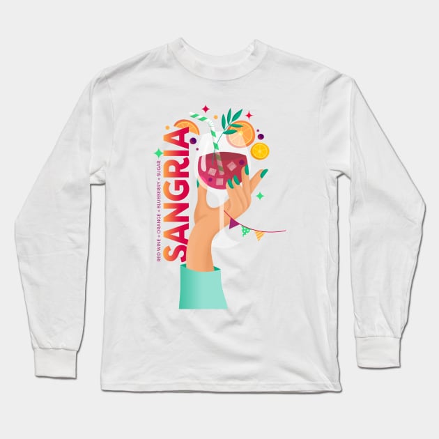 Sangria Long Sleeve T-Shirt by mil_papeles